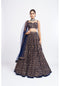 Navy blue fully embroidered corset lehenga set