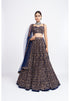 Navy blue fully embroidered corset lehenga set
