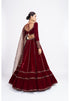 Mehroon double tier lehenga set