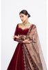 Mehroon double tier lehenga set