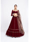Mehroon double tier lehenga set