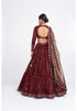 Mehroon dense dot lehenga set