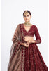 Mehroon dense dot lehenga set
