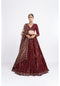 Mehroon dense dot lehenga set