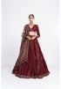 Mehroon dense dot lehenga set