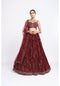 Mehroon dense dot corset lehenga set