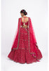 Red floral bridal lehenga set