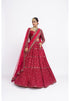 Red floral bridal lehenga set