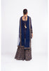 Navy blue kurta sharara set