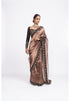 Deep green copper tissue saree set