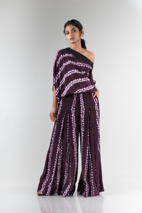 Off Shoulder Top With Box Pleated Pants