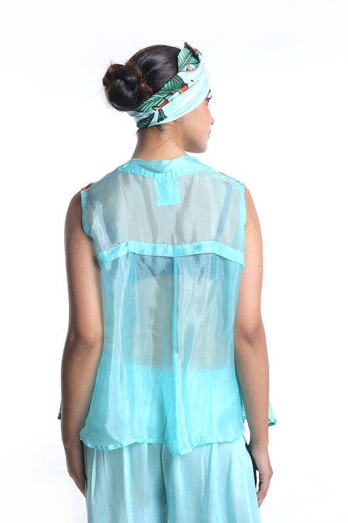 Lobster claw printed top