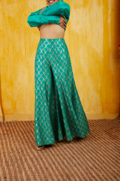 Marigold Brocade Shirt Pant Set