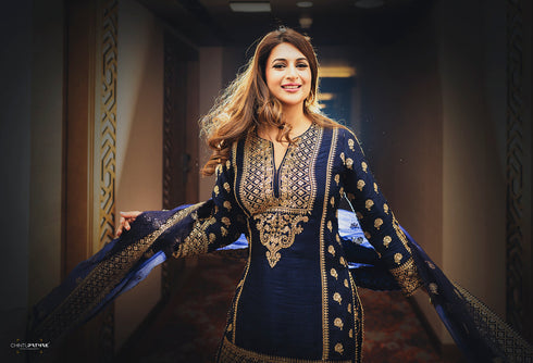 Marigold Brocade Short Garara Set