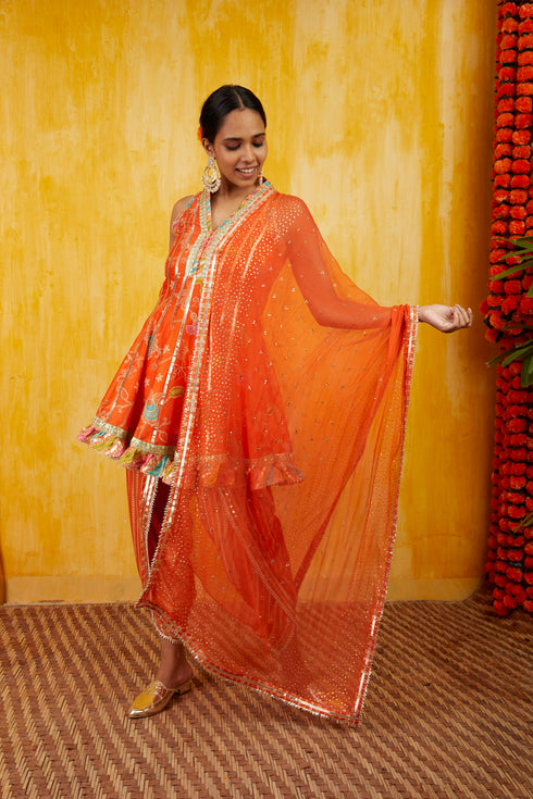 Marigold Garden Sleeveless AG Dhoti Set