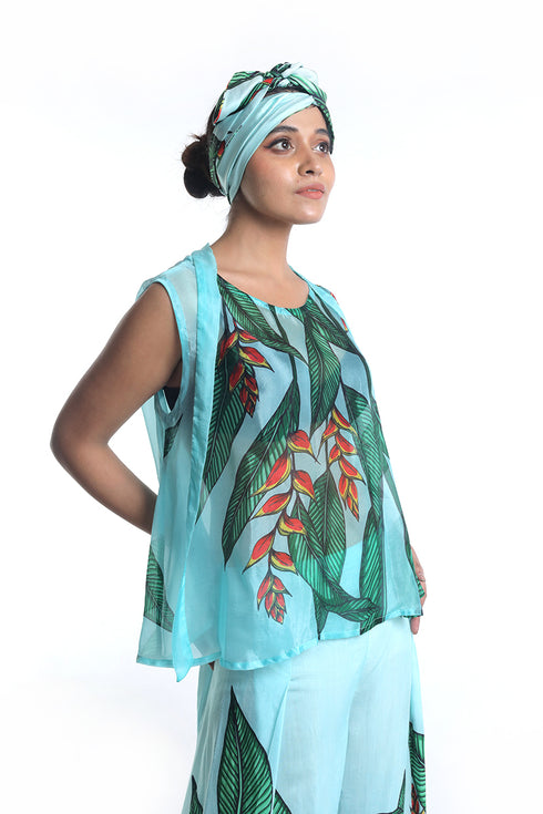 Lobster claw printed top