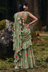 Fern Green Anar Print Pre-Draped Saree