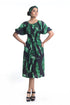 Banana leaf printed dress with back detailing