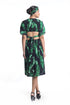 Banana leaf printed dress with back detailing
