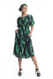 Banana leaf printed dress with back detailing