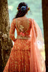 Sherbet Orange Jungle Print 5 Layered Lehenga