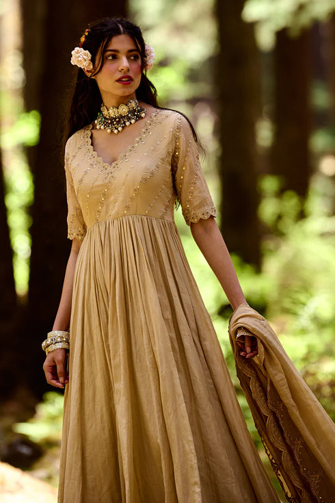 Beige Anarkali