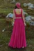 Pink 3- Layered Maxi Dress
