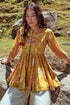 Yellow Naksha Print Peplum And Palazzo