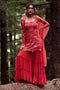 Poppy Red Floral Print Kurta