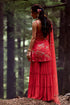 Poppy Red Floral Print Kurta