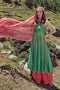 Forest Green Hand Embroidered Kalidar Anarkali Set