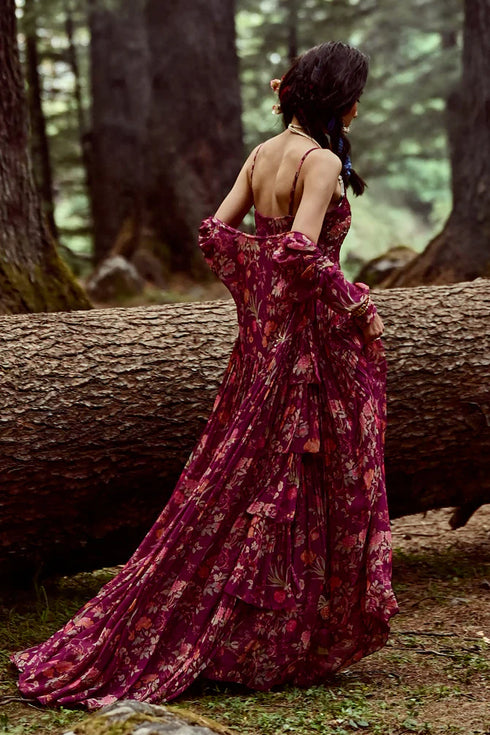 Grape Purple Printed Jacket Dress