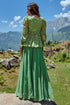 Green Naksha Print Peplum And Palazzo
