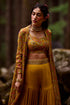 Ochre Yellow Printed Jacket Set