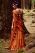 Rust Orange 4- Layered Pre-Draped Saree