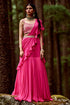 Rani Pink Pre-Draped Saree
