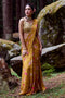 Ochre Yellow Anar Print Pre-Draped Saree