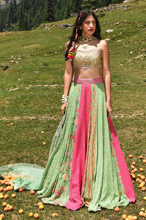 Multi Print Lehenga