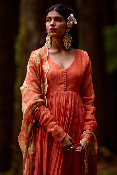 Sherbet Orange 20 Kali Anarkali