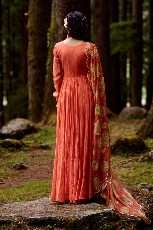 Sherbet Orange 20 Kali Anarkali