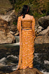 Yellow Jungle Print Pre-Draped Saree