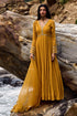 Ochre Yellow Geometric Print 28 Kali Anarkali