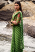 Fern Green Leheriya Print Pre-Draped Saree