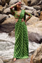 Fern Green Leheriya Print Pre-Draped Saree