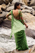 Fern Green Leheriya Print Pre-Draped Saree