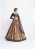 Deep green copper tissue lehenga set