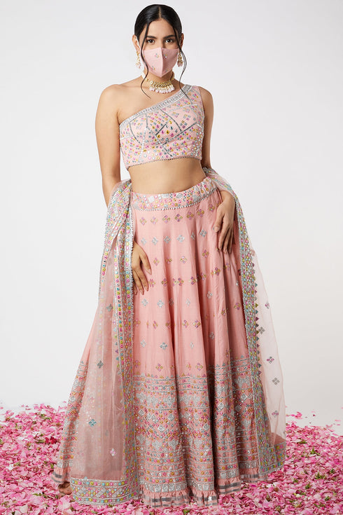 Noor One Shoulder Lehenga Set