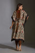 Qaleen Printed Kaftaan With Belt And Dhoti Pants