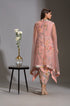 Gulista Floral Drape Dress And Net Cape