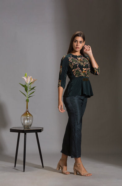 Night Shade Peplum Top And Pants
